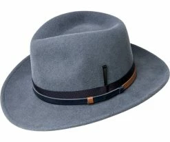 Falcon - Bailey Stiff Brim Wool Felt Teardrop Outback Fedora Hat
