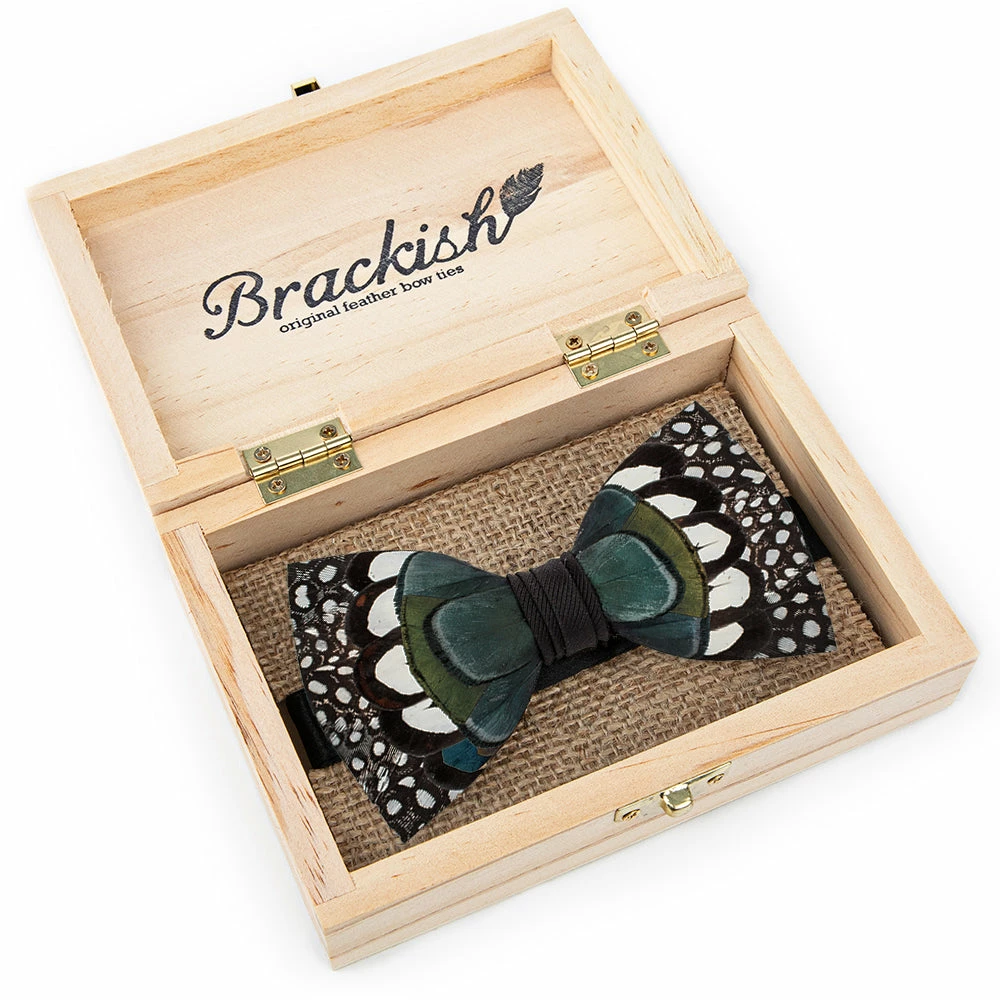 Cheap ๐งจ Edisto - Brackish Guinea & Pheasant Feather Bow Tie ๐ 3 Edisto - Brackish Guinea & Pheasant Feather Bow Tie