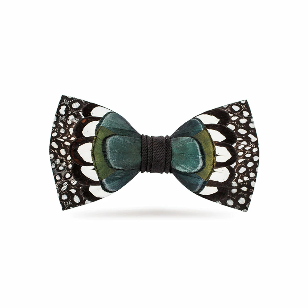 Cheap ๐งจ Edisto - Brackish Guinea & Pheasant Feather Bow Tie ๐ 2 Edisto - Brackish Guinea & Pheasant Feather Bow Tie