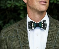 Cheap ๐งจ Edisto - Brackish Guinea & Pheasant Feather Bow Tie ๐ 12 Edisto - Brackish Guinea & Pheasant Feather Bow Tie