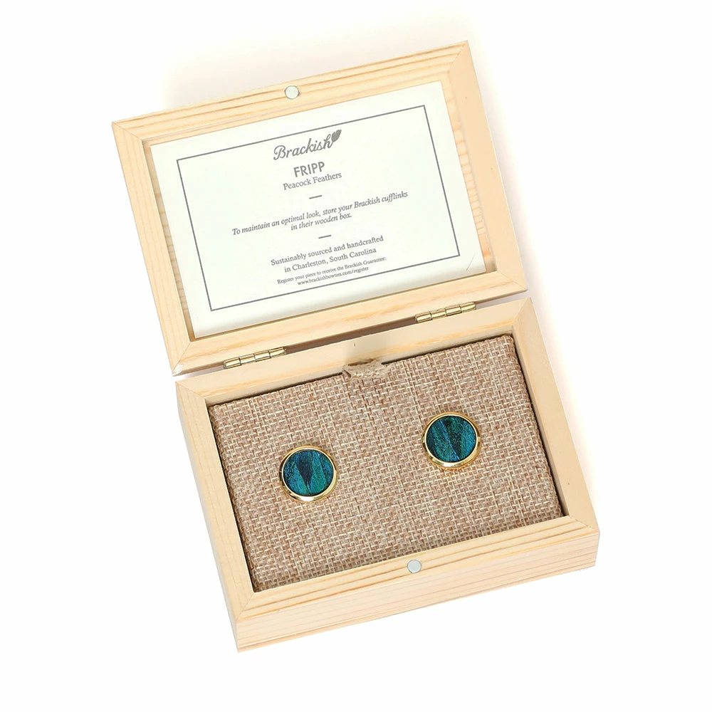 Hot Sale โ Brackish Frip - Peacock Feather Cuff Links ๐ฅฐ 4 Brackish Frip - Peacock Feather Cuff Links