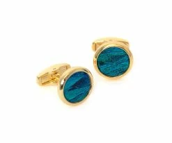 Brackish Frip - Peacock Feather Cuff Links