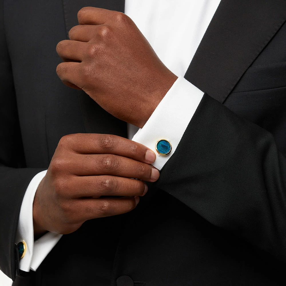 Hot Sale โ Brackish Frip - Peacock Feather Cuff Links ๐ฅฐ 8 Brackish Frip - Peacock Feather Cuff Links