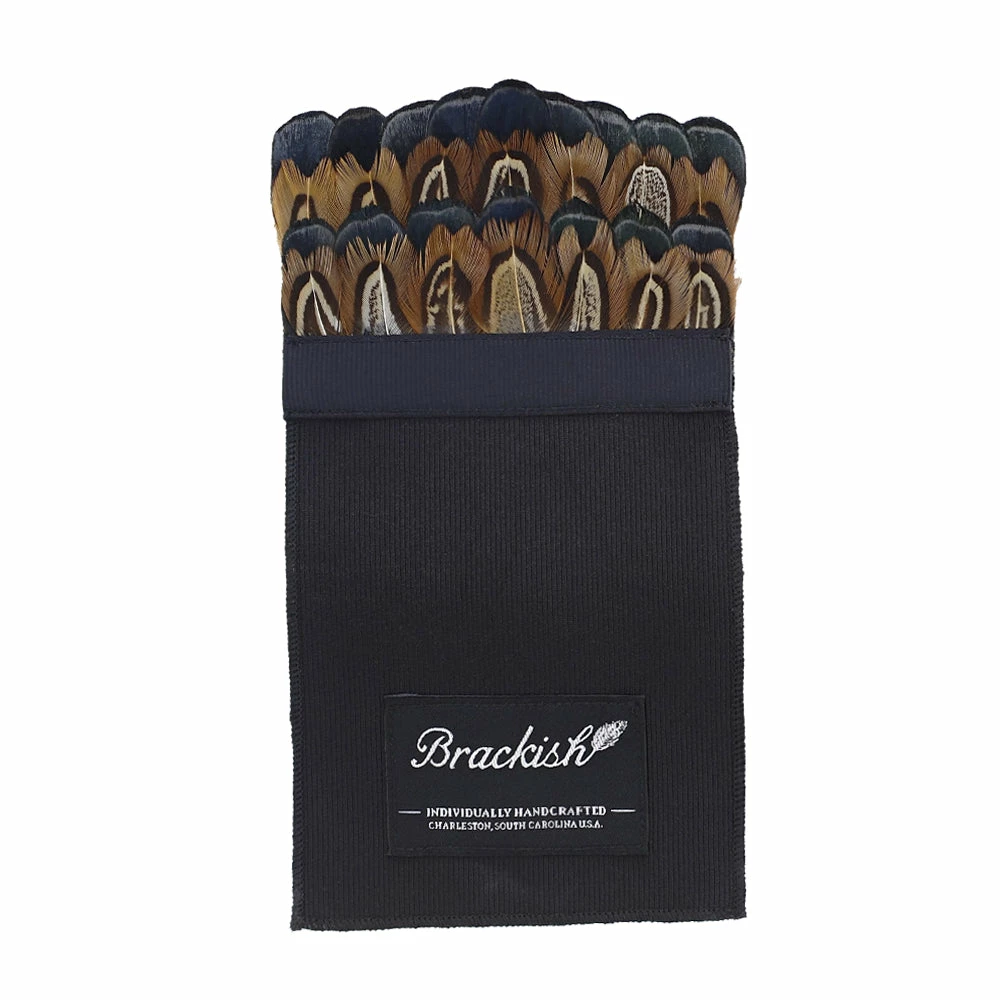 Promo 🥰 Brackish Constan - Pheasant Feather Pocket Square Men ⭐ 4 Brackish Constan - Pheasant Feather Pocket Square Men