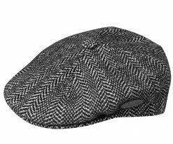 Men Wool Herringbone 504 - Kangol Wool Flat Cap