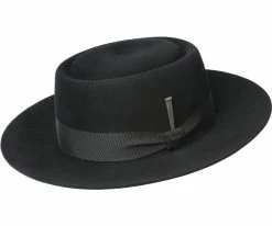 Walsh - Bailey Black Rounded Fur Like Pork Pie Hat