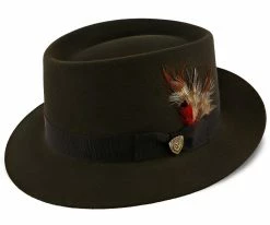 Main Street - Dobbs Walnut Fur Felt Porkpie Hat - DFMNST Men