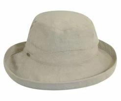 Bliss - Scala LC484 White Cotton Medium Brim Bretton Bucket Hat