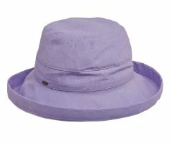 Bliss - Scala LC484 White Cotton Medium Brim Bretton Bucket Hat