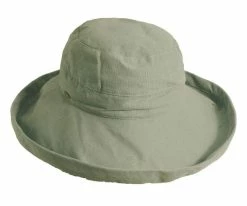 Bliss - Scala LC484 White Cotton Medium Brim Bretton Bucket Hat