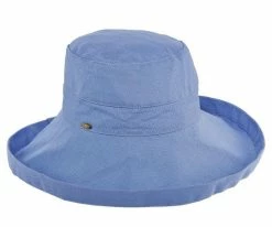 Bliss - Scala LC484 White Cotton Medium Brim Bretton Bucket Hat
