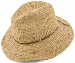Men Lola - Scala LR672OS Tea Crocheted Raffia Straw Safari Hat