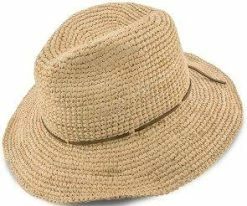 Men Lola - Scala LR672OS Tea Crocheted Raffia Straw Safari Hat