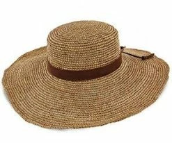 Men Island Time - Scala LR685OS Tea Crocheted Raffia Straw Boater Hat