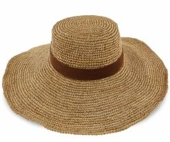Men Island Time - Scala LR685OS Tea Crocheted Raffia Straw Boater Hat