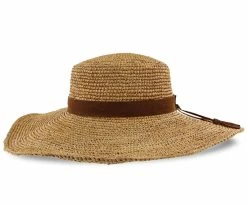Men Island Time - Scala LR685OS Tea Crocheted Raffia Straw Boater Hat