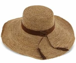 Men Island Time - Scala LR685OS Tea Crocheted Raffia Straw Boater Hat