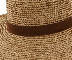 Men Island Time - Scala LR685OS Tea Crocheted Raffia Straw Boater Hat