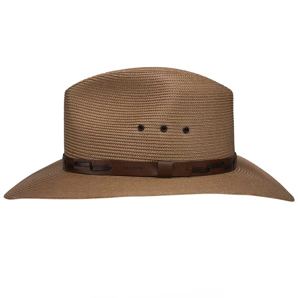 Discount โจ Woodward - Stetson Cognac Poly Braid Fedora Hat - OSWDWR Men ๐ 3 Woodward - Stetson Cognac Poly Braid Fedora Hat - OSWDWR Men