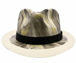 Hot Sale ⌛ Luminosity - Santana Multi-Colored Swirl Shantung Straw Fedora Hat Men ✔️ 13 Luminosity - Santana Multi-Colored Swirl Shantung Straw Fedora Hat Men