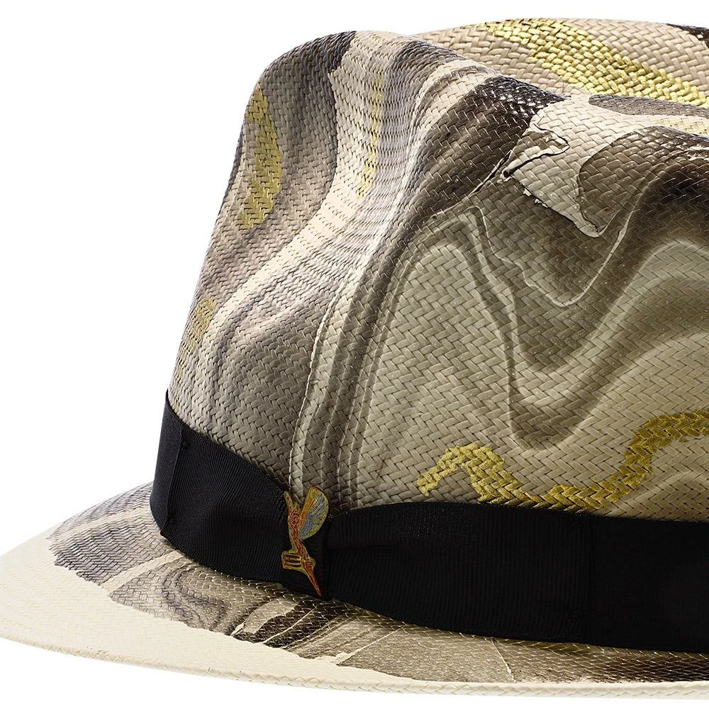 Hot Sale ⌛ Luminosity - Santana Multi-Colored Swirl Shantung Straw Fedora Hat Men ✔️ 7 Luminosity - Santana Multi-Colored Swirl Shantung Straw Fedora Hat Men