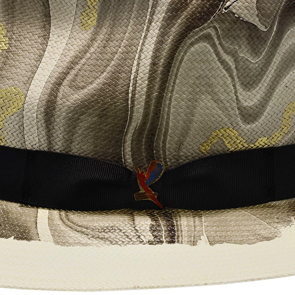 Hot Sale ⌛ Luminosity - Santana Multi-Colored Swirl Shantung Straw Fedora Hat Men ✔️ 8 Luminosity - Santana Multi-Colored Swirl Shantung Straw Fedora Hat Men