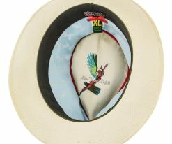 Hot Sale ⌛ Luminosity - Santana Multi-Colored Swirl Shantung Straw Fedora Hat Men ✔️ 18 Luminosity - Santana Multi-Colored Swirl Shantung Straw Fedora Hat Men