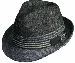 Legacy - Santana Grey Paper Braid Straw Fedora Hat Men