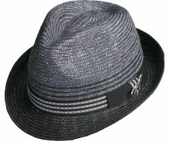 Legacy - Santana Grey Paper Braid Straw Fedora Hat Men