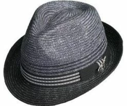 Legacy - Santana Grey Paper Braid Straw Fedora Hat Men