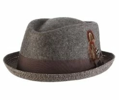 Century - Stacy Adams Wool Felt Fedora Hat With Paper Braid Brim