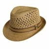 Men Jitney - Tommy Bahama TBW116OS Tea Crocheted Raffia Straw Fedora Hat