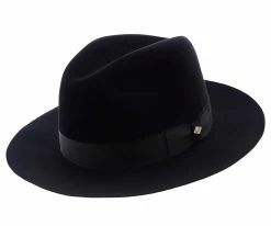 Men Obsidian - Stetson Beaver/Chinchilla Fur Felt Fedora Hat