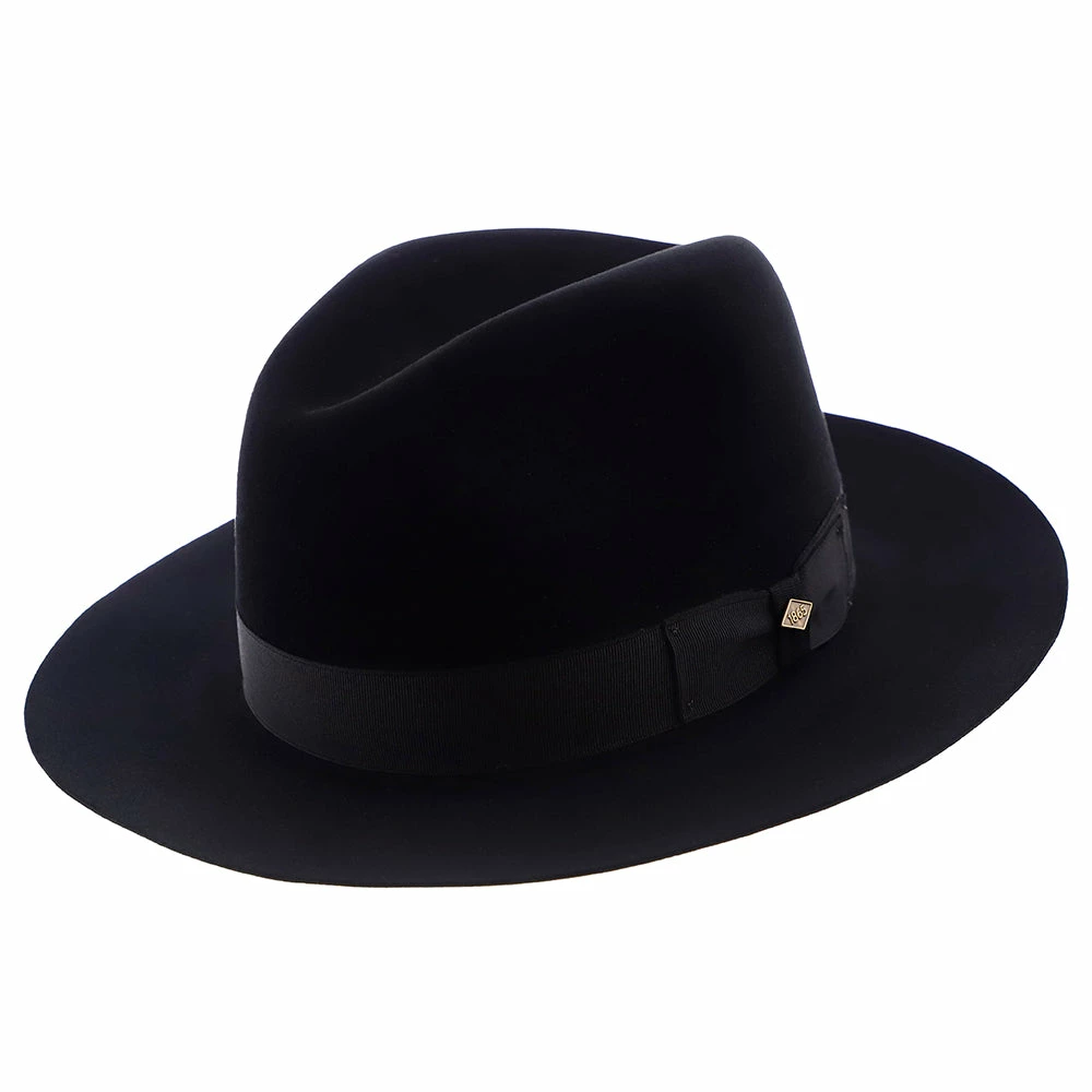 Brand new ๐ Men Obsidian - Stetson Beaver/Chinchilla Fur Felt Fedora Hat โ 2 Men Obsidian - Stetson Beaver/Chinchilla Fur Felt Fedora Hat