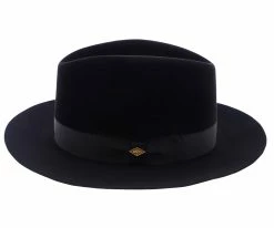 Brand new ๐ Men Obsidian - Stetson Beaver/Chinchilla Fur Felt Fedora Hat โ 12 Men Obsidian - Stetson Beaver/Chinchilla Fur Felt Fedora Hat