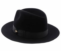 Brand new ๐ Men Obsidian - Stetson Beaver/Chinchilla Fur Felt Fedora Hat โ 13 Men Obsidian - Stetson Beaver/Chinchilla Fur Felt Fedora Hat
