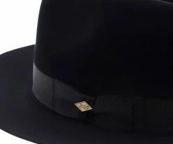 Brand new ๐ Men Obsidian - Stetson Beaver/Chinchilla Fur Felt Fedora Hat โ 14 Men Obsidian - Stetson Beaver/Chinchilla Fur Felt Fedora Hat