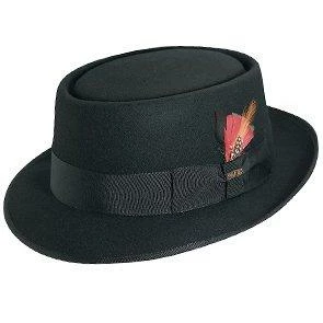 New ๐ Legato - Scala WF509 Black Wool Felt Porkpie Hat Men โค๏ธ 1 Legato - Scala WF509 Black Wool Felt Porkpie Hat Men