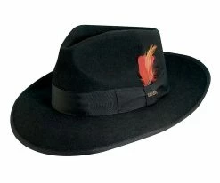 Men Zoot - Scala WF547 Black Wool Felt Zoot Fedora Hat