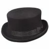 Men Hugo - Scala WF570 Black Wool Felt SteamPunk Top Hat