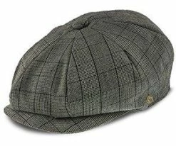 Innovator - Walrus Hats Grey Plaid Polyester 8 Panel Newsboy Cap