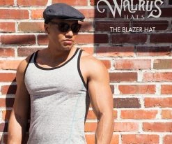 Men The Blazer - Walrus Hats Navy/Green Houndstooth Polyester Ivy Cap