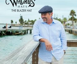 Men The Blazer - Walrus Hats Navy/Green Houndstooth Polyester Ivy Cap