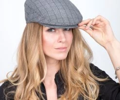 Men Director - Walrus Hats Grey Plaid Polyester Ivy Cap