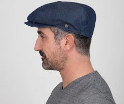 Denim Eight - Walrus Hats Navy Cotton 8 Panel Newsboy Cap Men