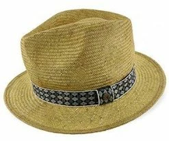 Men Midnight Luxe - Walrus Hats Sisal Straw Fedora Hat W/ Band