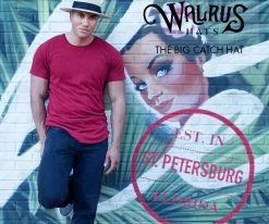 Big Catch - Walrus Hats Natural Paper Braid Straw Fedora Hat W/ Band Men