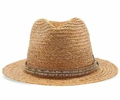Paradise - Walrus Hats Natural Raffia Straw Fedora Hat W/ Braided Band Men