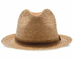 Paradise - Walrus Hats Natural Raffia Straw Fedora Hat W/ Braided Band Men