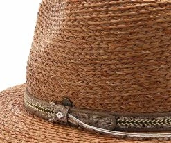 Men South Beach - Walrus Hats Natural Raffia Straw Fedora Hat